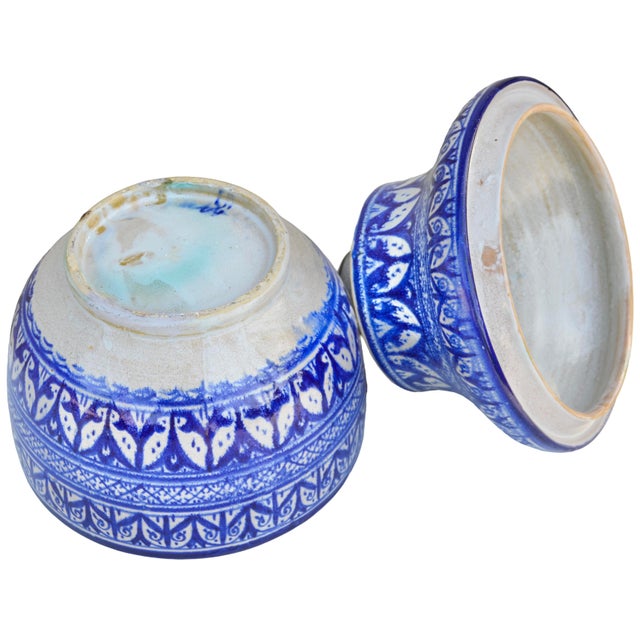 Early 20th Century Handcrafted Blue Moorish-Patterned Ceramic Art Vase For Sale - Image 13 of 13
