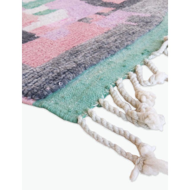 Contemporary Azilal Moroccan Rug – Abstract Symmetry in Soft Pastel Tones This contemporary Azilal rug is a richly...
