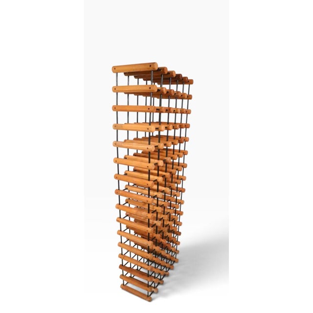 Brown Mid 20th Century Large Architectural Mid Century 75 Bottle Wine Rack For Sale - Image 8 of 15