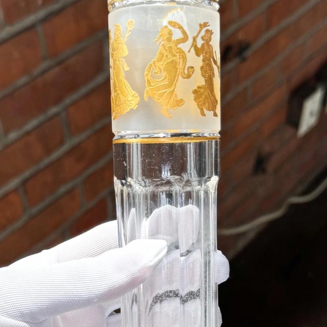 Mid-Century Modern Vintage Val Saint Lambert Crystal Vase: Dance of Flora Motif For Sale - Image 3 of 4