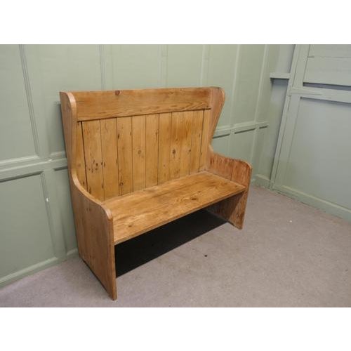 Late 19th Century High Back Pine Settle, 1880 For Sale - Image 5 of 7