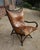 Wood Bamboo and Leather Sculptural Fan Back Lounge Chair, 1960s For Sale - Image 7 of 18
