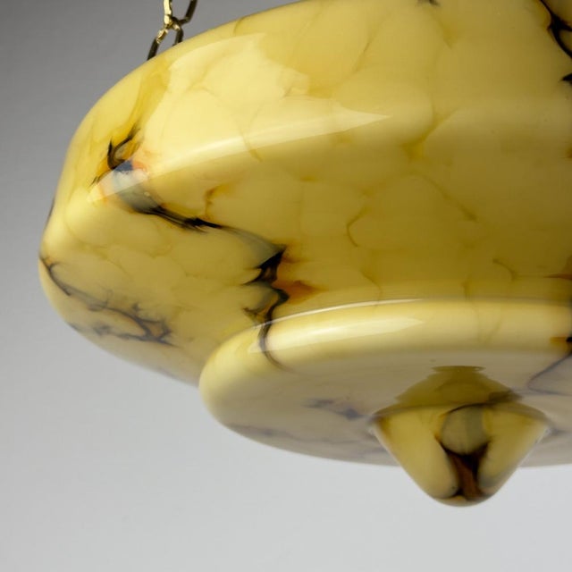 Art Deco Yellow Glass Pendant Lamp, 1930s For Sale - Image 12 of 18