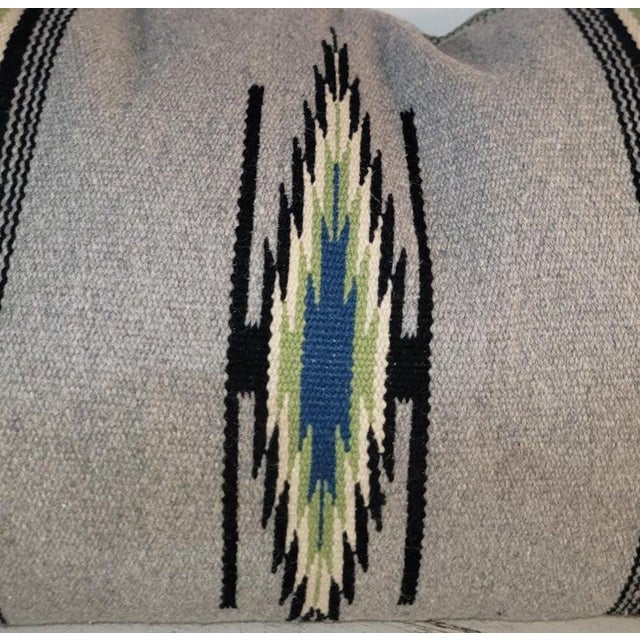 Mexican 1940s Mexican Serape Wool Pillow For Sale - Image 3 of 5
