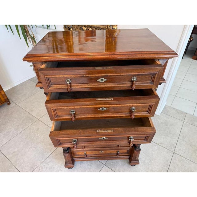 Gründerzeit Chest of Drawers in Walnut For Sale - Image 13 of 17