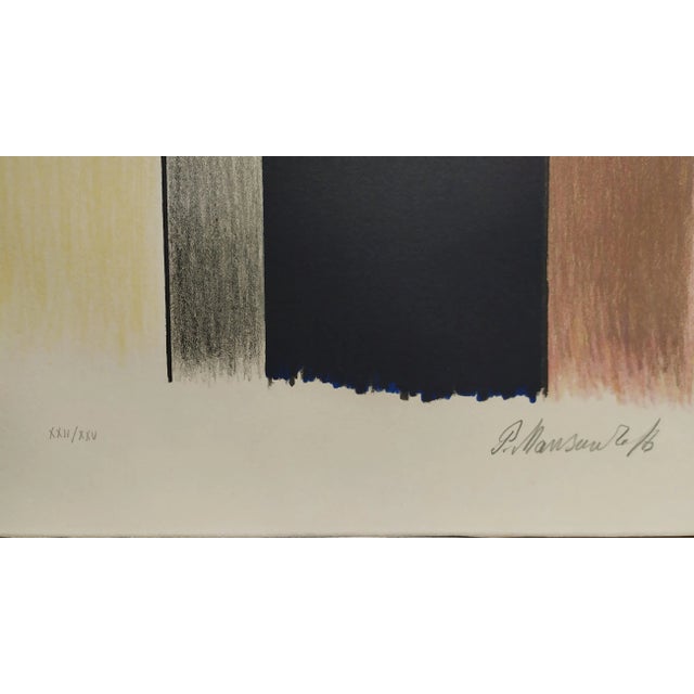 Paul Mansouroff, Abstract Lithograph on Paper, 1970s, in Very Good conditions. Designed 1970 to 1979 This piece has an...