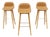 Danish Iskos-Berlin for Muuto Brown Leather Fiber Bar Stools Oak Base - Set of 3 For Sale