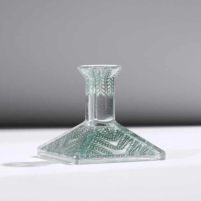 Transparent René Lalique Fougeres Glass Candleholder - Pair For Sale - Image 8 of 8