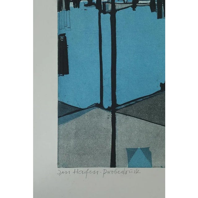 Otto Eglau, In Port, Etching, 1961 For Sale - Image 6 of 7