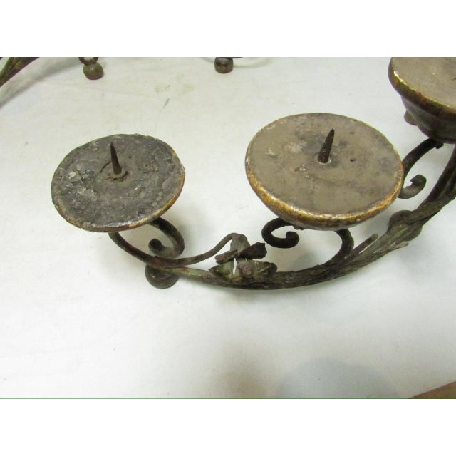 Pair of Antique Italian Wrought Iron Candelabras For Sale - Image 13 of 18