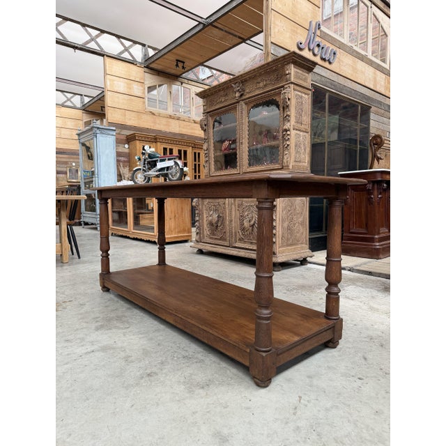 Early 20th Century Cloth Merchant's Table in Oak For Sale - Image 5 of 10