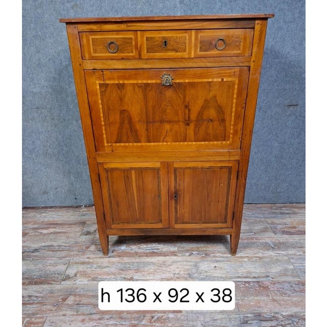 Late 18th Century Louis XVI Provincial Marquetry Secretary Desk For Sale - Image 5 of 11