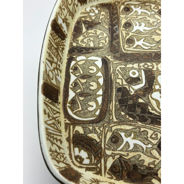 Vintage Nils Thorsson Royal Copenhagen Faience Baca Series Shallow Dish For Sale - Image 16 of 18