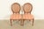 A gorgeous pair of French Regency Louis XVI style side chairs or dining chairs By Karges Furniture USA, Circa 1960s Carved...