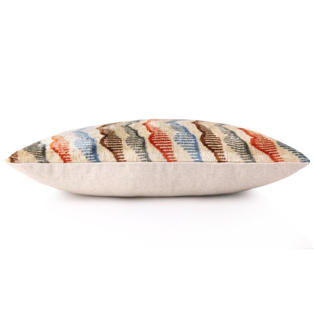 Handmade Velvet Throw Pillow – Earth Zigzag Pattern (16x24) For Sale In San Francisco - Image 6 of 8