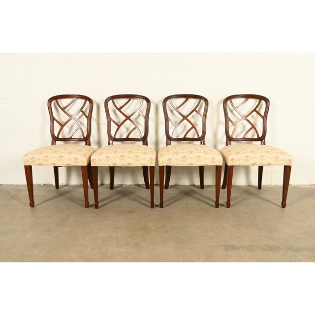 Kindel Furniture Style Federal Carved Mahogany Dining Chairs, Set of Four For Sale - Image 13 of 13