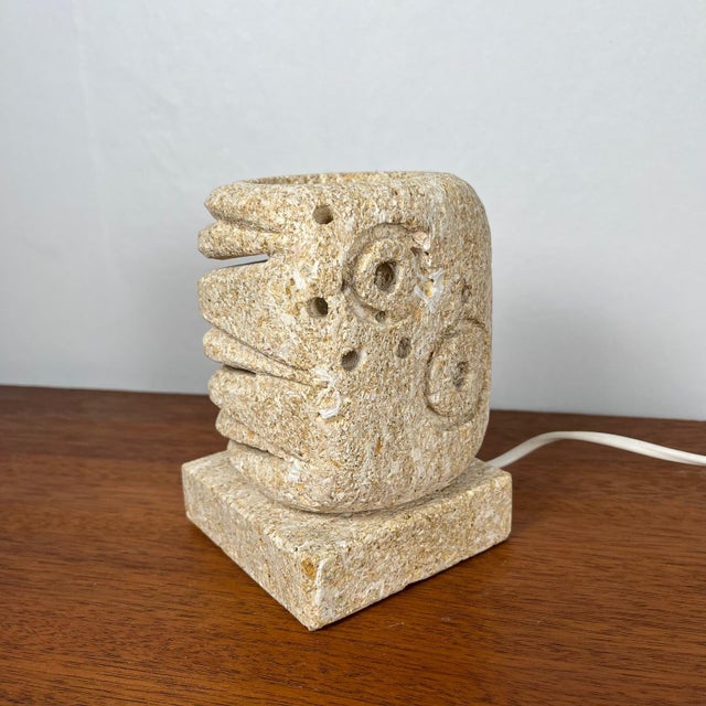 Limestone Table Lamp in the style of Gerard Esnault, 1960-1970s For Sale - Image 6 of 16