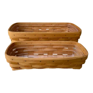 Vintage Longaberger Handwoven Rectangle Basket-A Pair