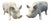 Painted White Cast Iron Pigs, Set of 2 For Sale
