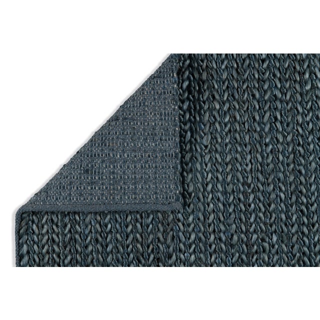 Part & Parcel Goods Jute Weave Runner, 2’6”x10’, Navy For Sale - Image 4 of 4