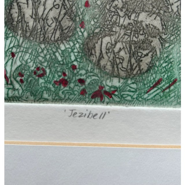 1990s Original Hand Colored Etching of a Kitten in Tall Grass For Sale - Image 5 of 8