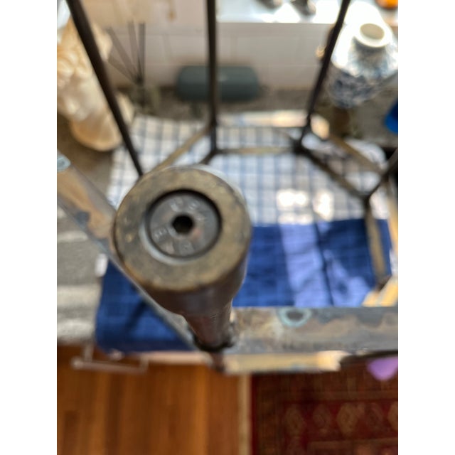 Patinated Brass and Beveled Glass Octagonal Side Table Campaign Style For Sale - Image 11 of 12