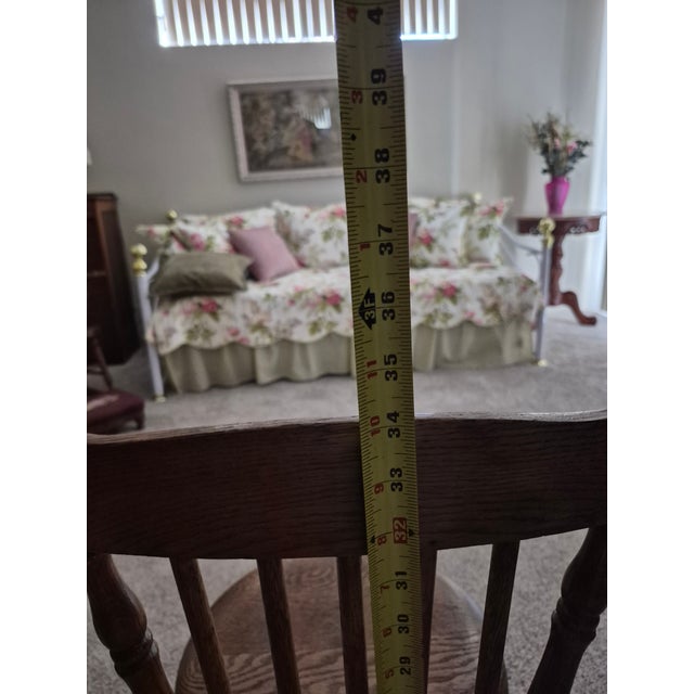Wood Antique Oak Piano Stool With Adjustable Height, Windsor-Style Spindles, and Claw Feet. For Sale - Image 7 of 7