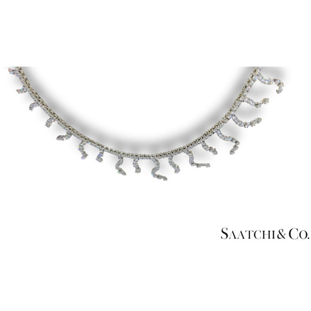 18k (750) White Gold - 12.60 Ct Natural Diamond -Vvs: Necklace For Sale - Image 11 of 12