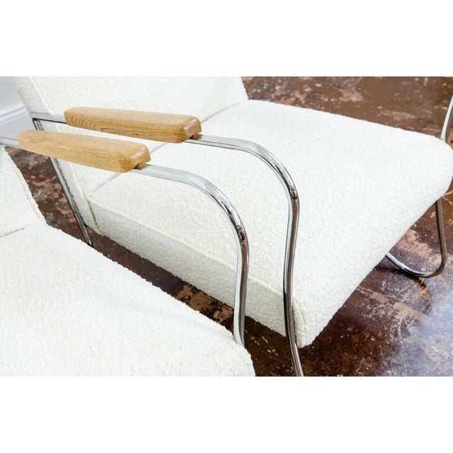 White Set of Mid-Century Armchairs from Wschod Zadziele, 1950s For Sale - Image 8 of 12