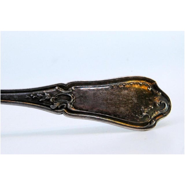 Wavy Silver Sauce Spoon with Raised Grooves Handle For Sale - Image 6 of 7