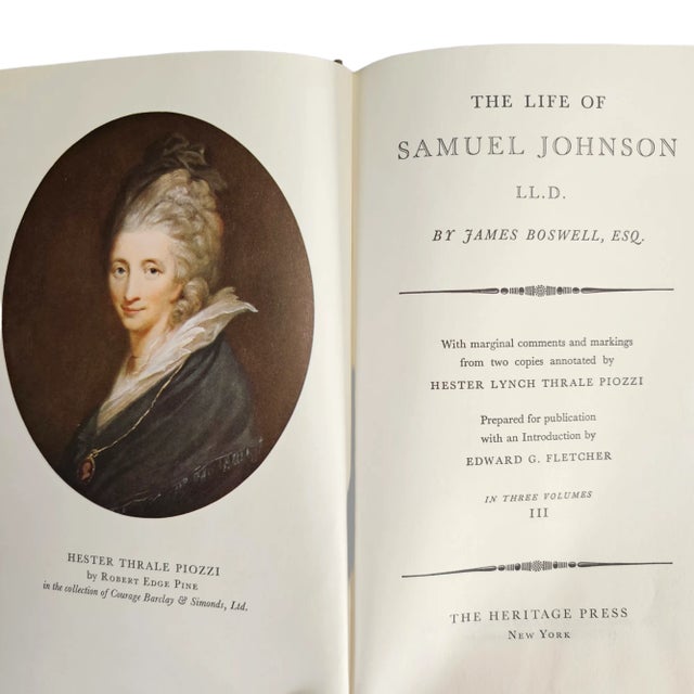 1960s Book Set the Life of Samuel Johnson by Boswell 3 Volume Set W/ Case For Sale - Image 5 of 12