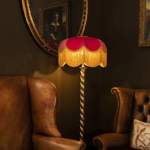 The Raspberry Fringed Lampshade - Small For Sale - Image 4 of 4