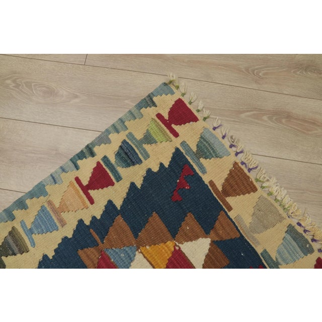 1960s Farmhouse Style Blue Anatolian Cappadocia Kilim Rug For Sale - Image 9 of 13