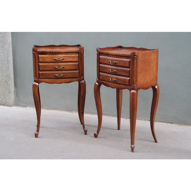 1960s 1960s Pair of French Louis XV Style Side Tables Nightstands For Sale - Image 5 of 17