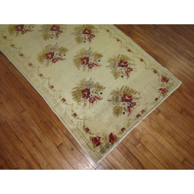 Vintage Zabihi Collection Turkish Anatolian Floral Runner - 3'8" x 8'10" For Sale In New York - Image 6 of 9
