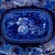Large Antique Stubbs 'Fruit & Flowers' Blue Transferware Platter or Serving Tray For Sale - Image 4 of 18
