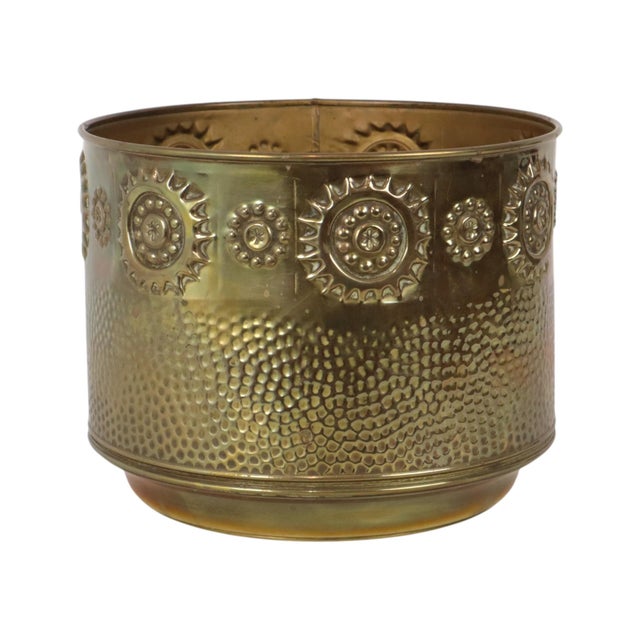 Large Brass Firewood Bin with Repoussé Relief For Sale - Image 16 of 16