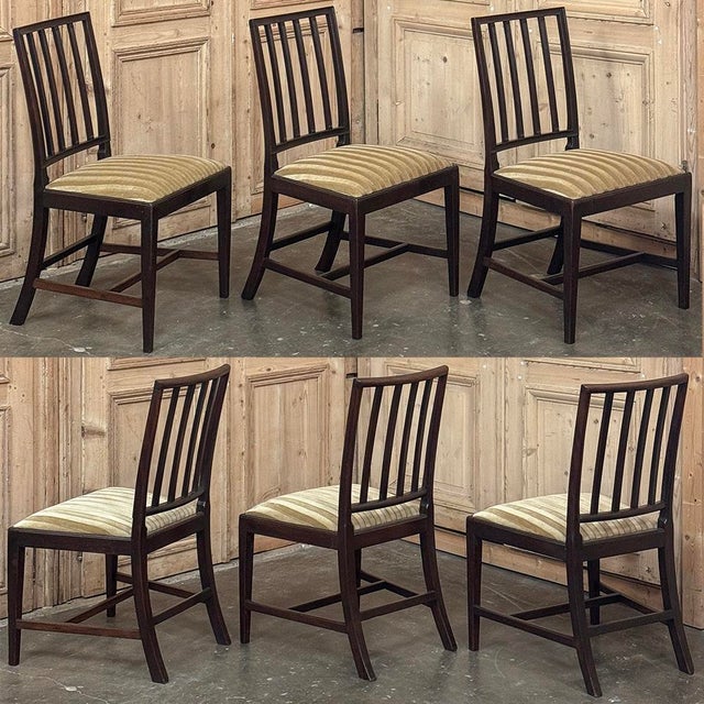 Wood Set of Eight 18th Century Neoclassical Dining Chairs Includes 2 Armchairs For Sale - Image 7 of 12