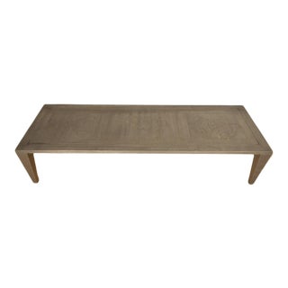 1980s Metal Clad Silver Color Coffee Table For Sale