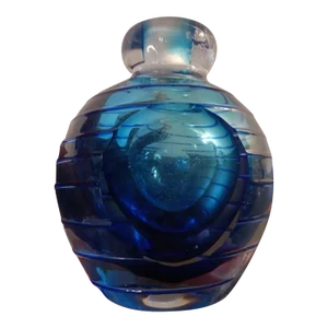 1980s Rogaska Sommerso Faceted Crystal Bottlle Made in Slovenia
