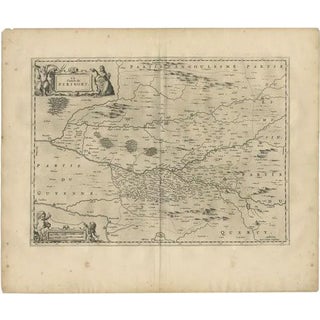 Antique Map of Périgord attributed to Janssonius, 1657 For Sale