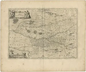 Antique Map of Périgord attributed to Janssonius, 1657