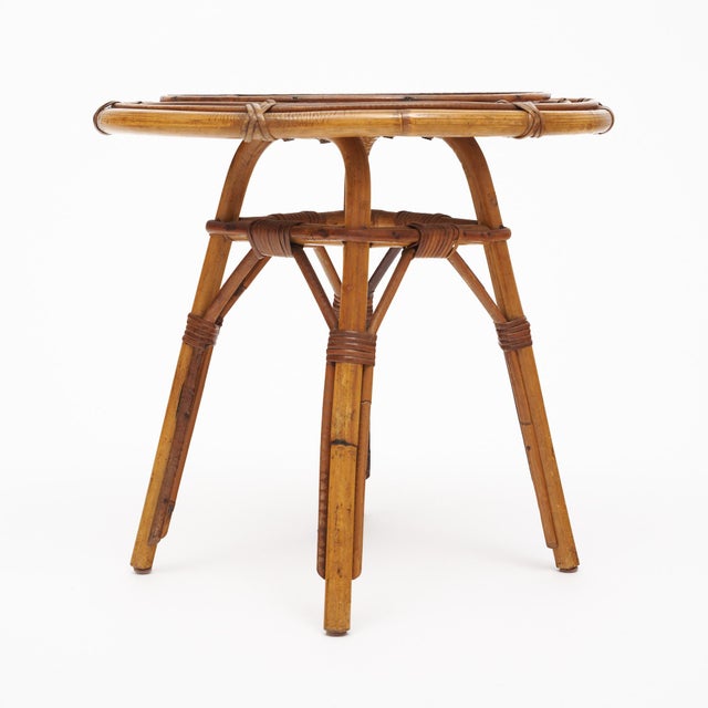 Wood Vintage Bamboo Side Table by Bonaudi Vallauris For Sale - Image 7 of 9