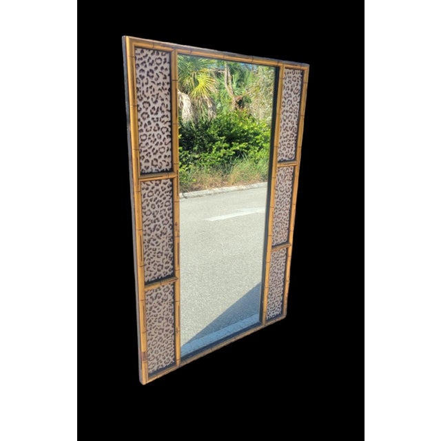 Glass Customized Leopard Antique Gold Gilt Tall Rectangular Hollywood Regency Wall Mirror For Sale - Image 7 of 10