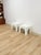 Mid 20th Century Vintage Side Tables White Painted Parquet Faux Bamboo Regency Pair Accent Tables For Sale - Image 5 of 10
