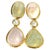 Bochic "Capri" Rose Quartz & Multi Gem Italian Earrings Set 18K Gold & Silver For Sale - Image 17 of 18