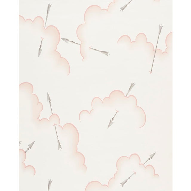 Contemporary Sample - Schumacher X Charlap Hyman Herrero Mercurio Wallpaper in Blush For Sale - Image 3 of 3
