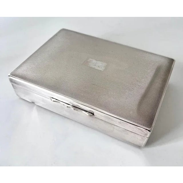 Mid-Century Modern Silver Plate French Box with Wood Interior For Sale - Image 3 of 10