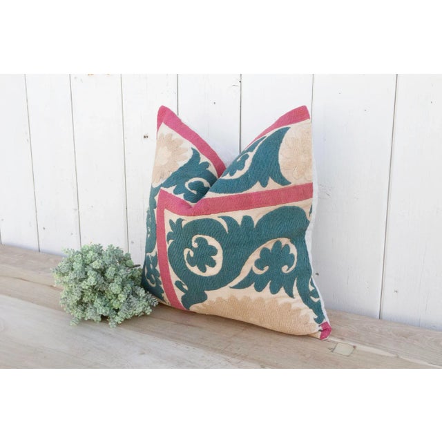 1990s Mushkaan Vintage Suzani Pillow For Sale - Image 5 of 9