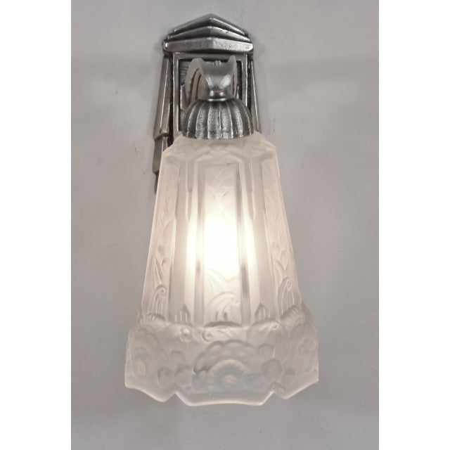 Muller Frères A Pair of French Art Deco Wall Sconces by P. Maynadier 1930 France - 3 Pairs Available For Sale - Image 4 of 12